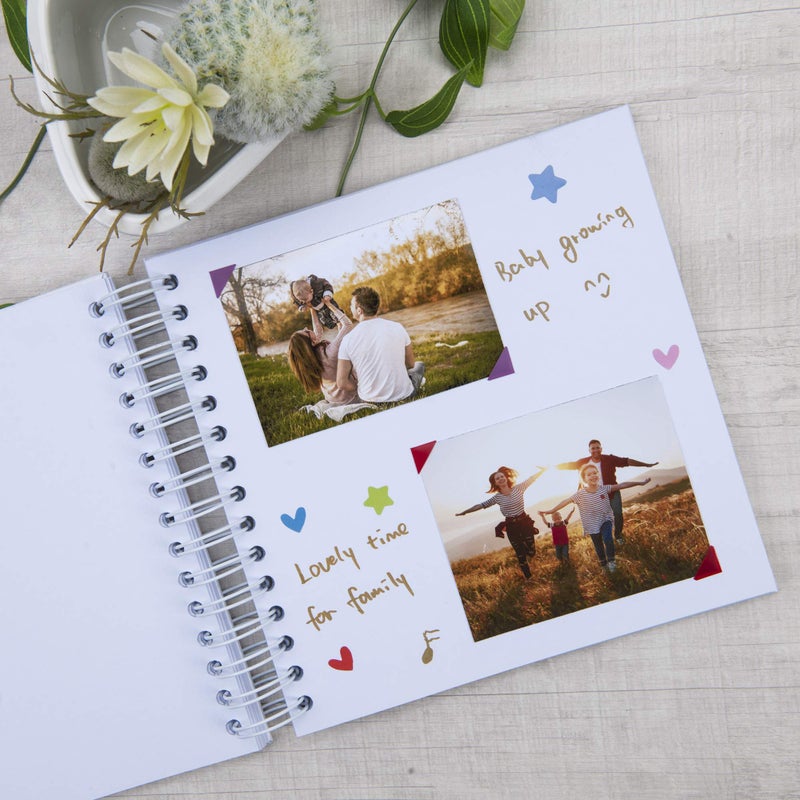 Gearchic 8 x 8 Inch Small DIY Scrapbook Photo Album with Window Design Cover 80 Pages Craft Paper Memory Book for Weeding Family Travel and Baby (White) - Image 3